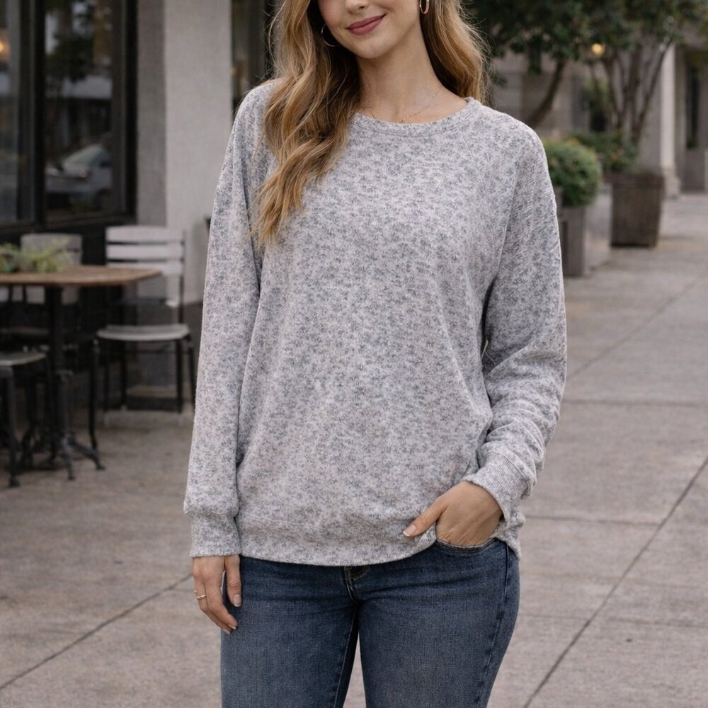 Buffalo David Bitton sweatshirt size small women's viscose blend gray
